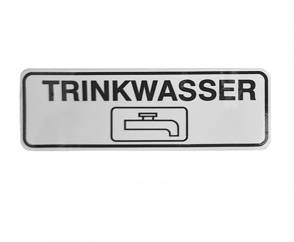"Trinkwasser" matrica (fehér színű)